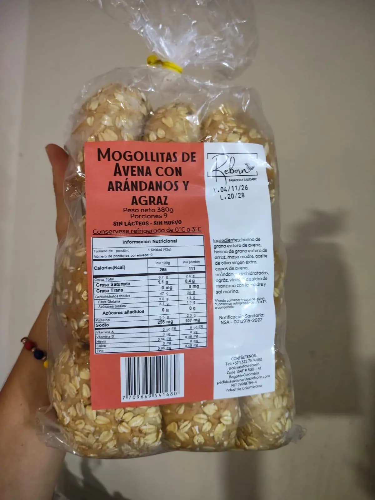 Mogollas de avena con arándanos Reborn