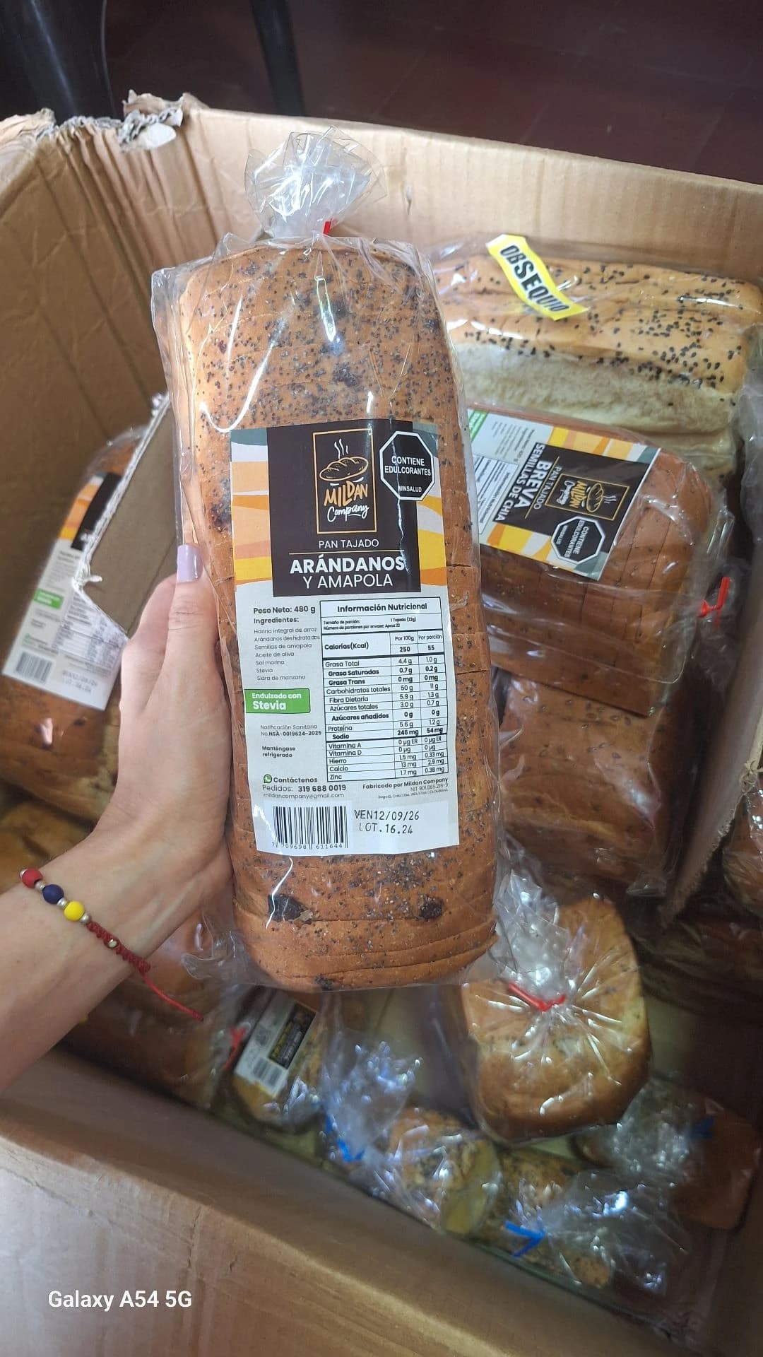 Pan tajado de arándanos y amapola Mildan